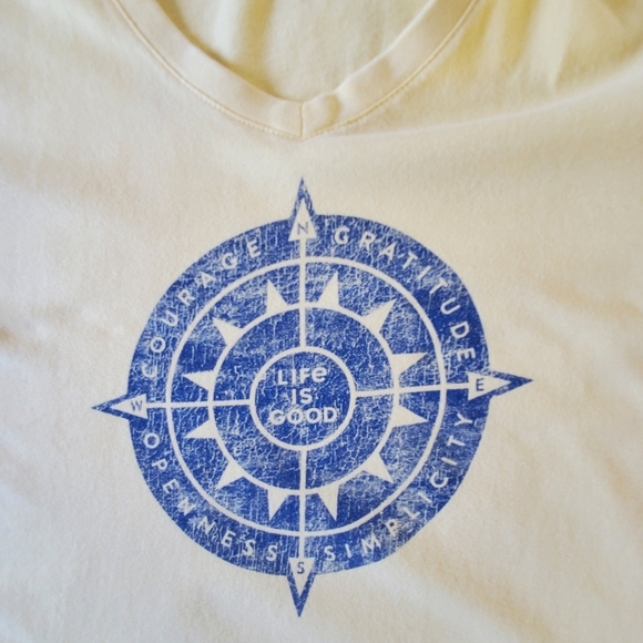 Life Is Good Graphic Tee Shirt Women's Size XXXL Cotton Short Sleeve Yellow Top - Picture 3 of 11